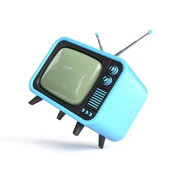Retro TV Angled view 3D Stock Illustration