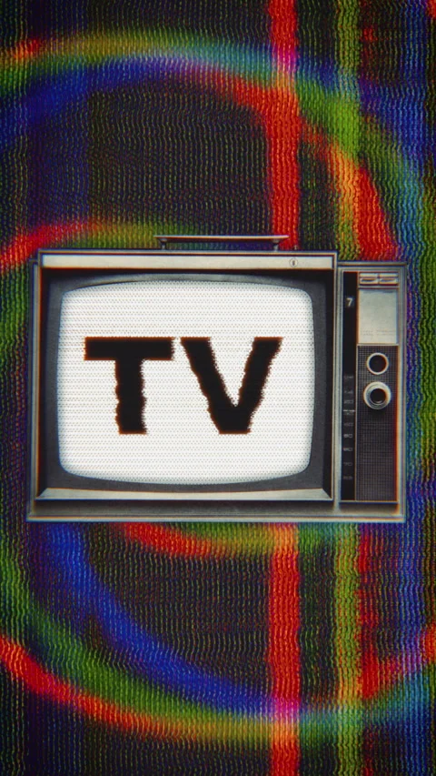 Retro TV Brainwashing - Vertical Loop Stock Footage 303238213