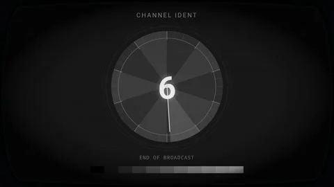 Retro TV Channel Ident Countdown Clock End of Broadcast Animation Stock Footage 341673106
