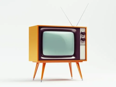 Retro tv with clipping path. Stock Illustration