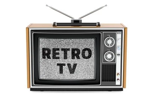 Retro TV concept. 3D rendering 스톡 일러스트
