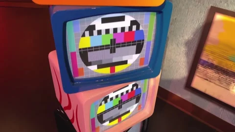 Retro TV Decor Pan Up Stock Footage 246993704