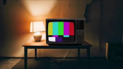 Retro TV Desk Green Screen Overlay Stock-Footage 344728871
