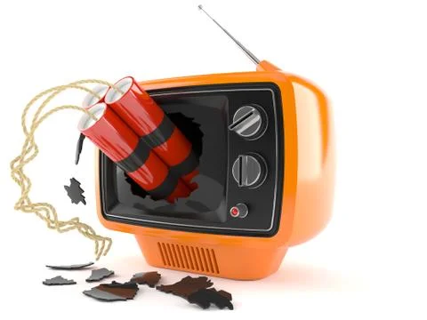 Retro TV with dynamite Illustrazione stock