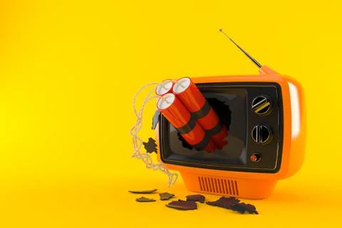 Retro TV with dynamite Stock Illustration