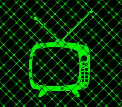 Retro tv. Flat modern web button and space for your text. Stock Illustration