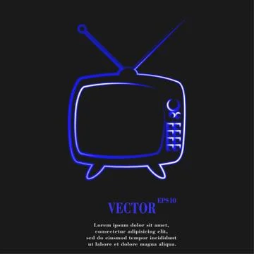 Retro tv. Flat modern web button and space for your text. Stock-Illustration