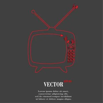 Retro tv. Flat modern web button and space for your text. Stock-Illustration