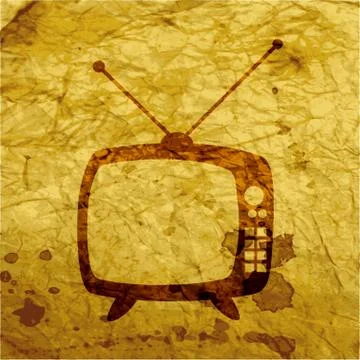Retro tv. Flat modern web button and space for your text. Stock-Illustration