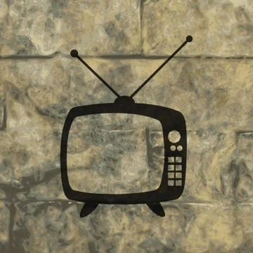 Retro tv. Flat modern web button and space for your text. 스톡 일러스트