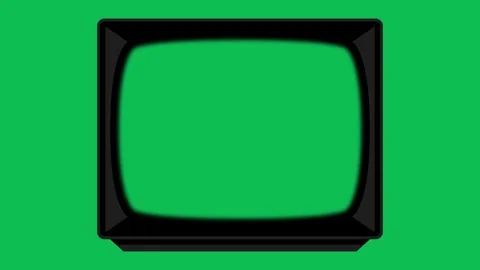 Retro TV frame animation with turn on and off transition screen placeholder. Stock Footage 337198421