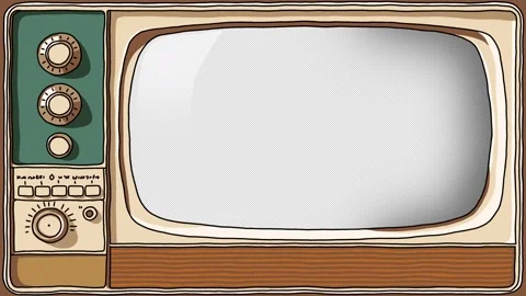 Retro TV Frame Hand Drawn Style 3. Vintage Hand Drawn TV Frame Overlay Video stock 333209567