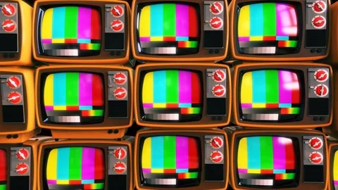 Retro TV front Panning in a 3D animation Vídeos de archivo 249616826