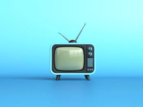 Retro TV front view 3D イラスト素材