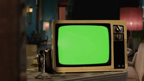 Retro TV with Green Screen. Stock Footage 119400084
