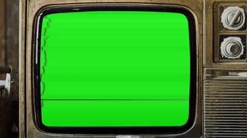 Retro TV Green Screen Static Noise Telev... | Stock Video | Pond5