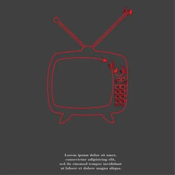 Retro tv. icon Flat with abstract background Stock-Illustration