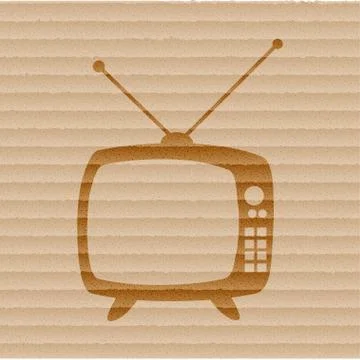 Retro tv. icon Flat with abstract background Stock-Illustration