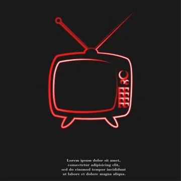 Retro tv. icon Flat with abstract background Stock-Illustration