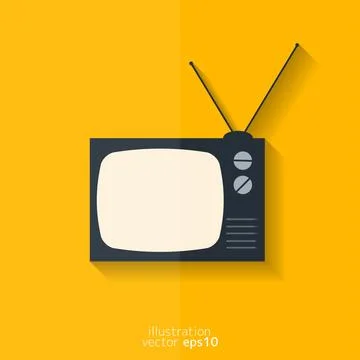 Retro tv icon. Flat design. Stock-Illustration