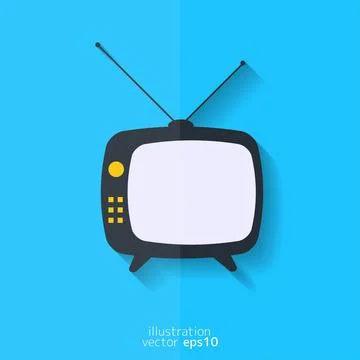 Retro tv icon. Flat design. Stock-Illustration