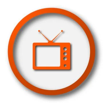 Retro tv icon. Internet button on white background.. Stock Illustration