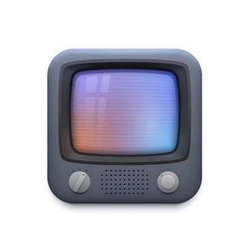 Retro TV interface icon, television app Ilustración de archivo