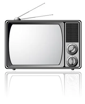 Retro TV isolated on white Stock Illustration
