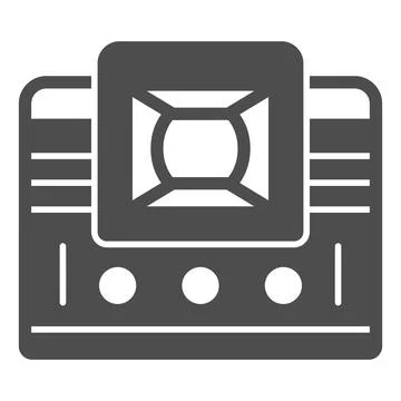 Retro TV with lens solid icon, monitors and TV concept, vintage old tv with 스톡 일러스트