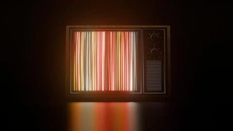 Retro TV Loading Animation: Dynamic Neon Lines and Glowing Visual Effects Stock Illustration