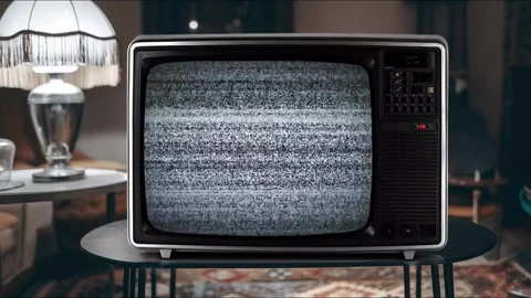 Retro TV Lounge Green Screen Overlay Stock-Footage 344728533