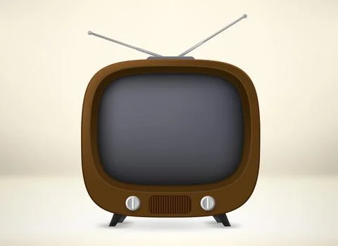 Retro TV receiver 3d vector illustration Stock-Illustration