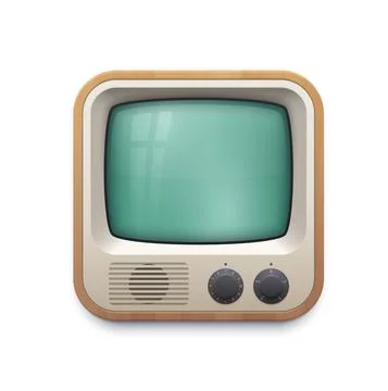 Retro tv screen interface icon, television app Ilustración de archivo