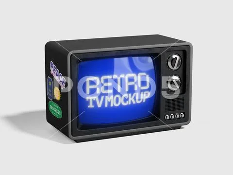 Retro Tv Screen Mockup PSD Template