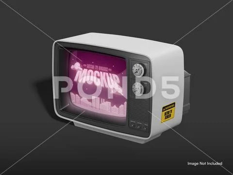 Retro TV Screen Mockup PSD Template