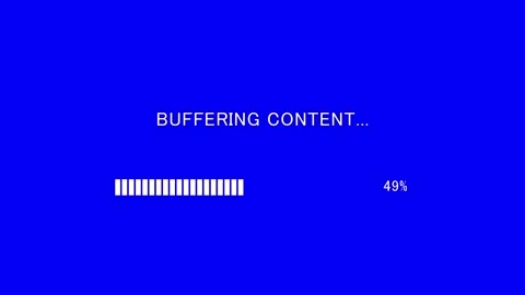 Retro TV screen showing buffering content text with loading bar Stock Footage 337937573