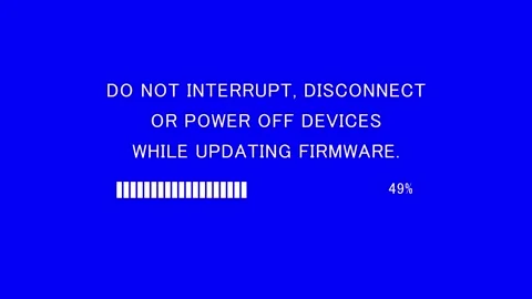 Retro TV screen showing do not interrupt disconnect or power off devices text Stock Footage 337936993