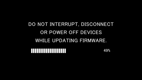 Retro TV screen showing do not interrupt disconnect or power off devices text Stock Footage 337937455