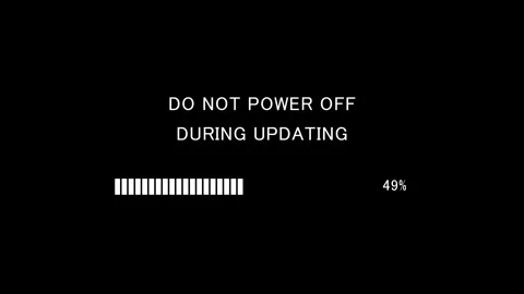 Retro TV screen showing do not power off during updating text Stock Footage 337937533