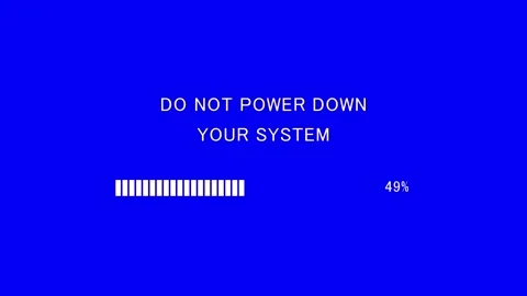 Retro TV screen showing do not power down your system text Stock Footage 337937552