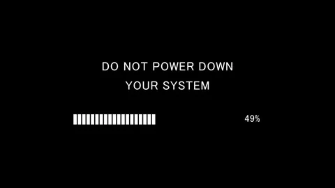 Retro TV screen showing do not power down your system text Stock Footage 337937817