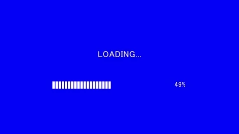 Retro TV screen showing loading text with loading bar Stock Footage 338197581
