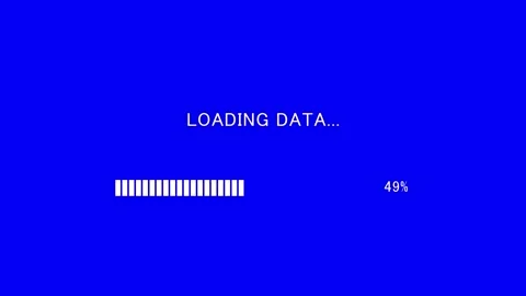 Retro TV screen showing loading data text with loading bar Stock Footage 338197588