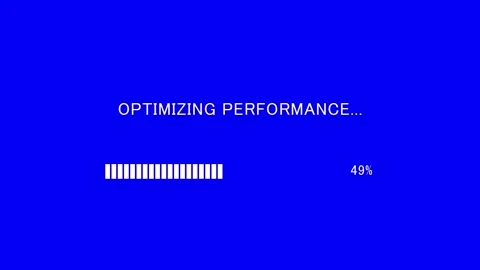 Retro TV screen showing optimizing performance text with loading bar Stock Footage 338191704