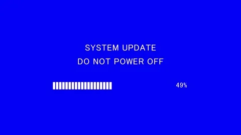 Retro TV screen showing system update do not power off text Stock Footage 338191472
