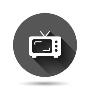 Retro tv screen vector icon in flat style. Old television illustration on bla 스톡 일러스트