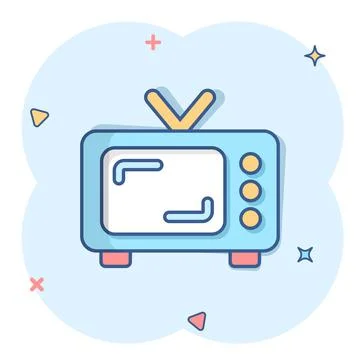Retro tv screen vector icon in comic style. Old television cartoon illustrati 스톡 일러스트