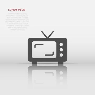 Retro tv screen vector icon in flat style. Old television illustration on w.. Stock Illustration