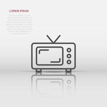 Retro tv screen vector icon in flat style. Old television illustration on w.. Stock Illustration