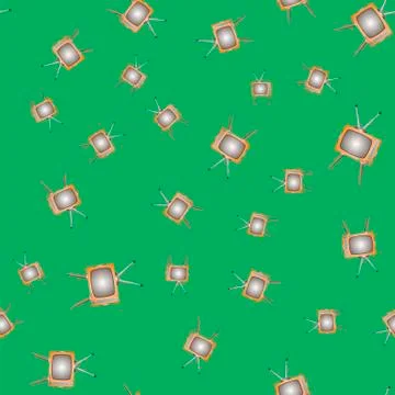 Retro TV Seamless Pattern Stock Illustration